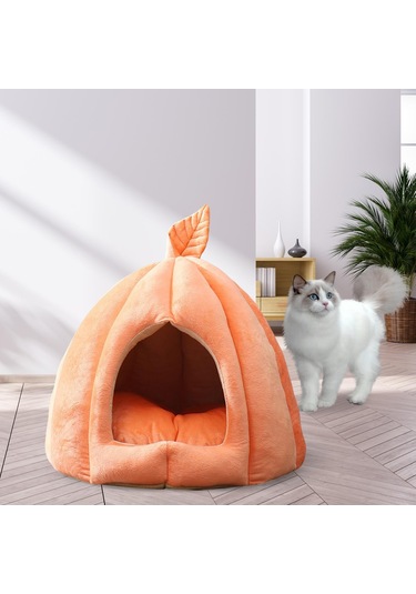 Suntek Mağara Pet Yatak Köpek Çadırı Turuncu-35x35x35cm