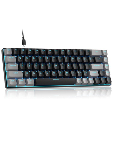 Magegee Mk-box 68 Tuş Kablolu Mekanik Red Switch Türkçe Q Gri-siyah Gaming Klavye