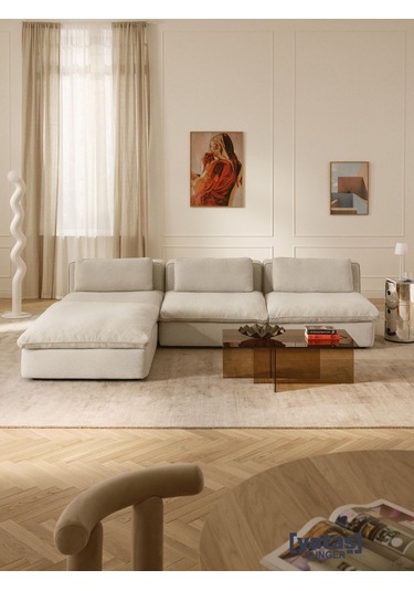 Most Mollirest 4 Modül Köşe 01 Kırık Beyaz Keten Kumaş Silikon Do