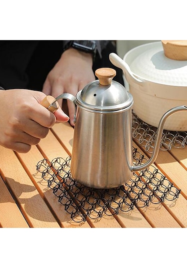 Suntek Bahar Net Coaster 304 Paslanmaz Çelik Tencere Mat Siyah