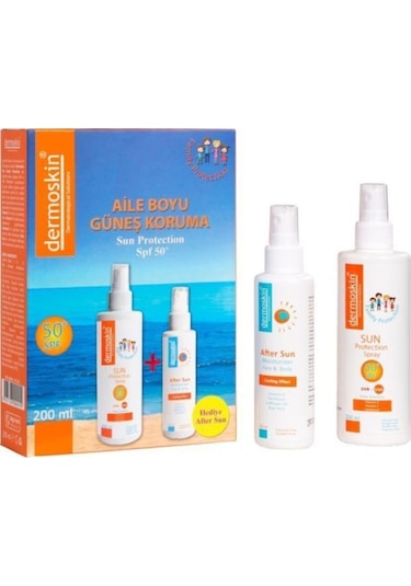 Dermoskin Aile Boyu Güneş Koruyucu Sprey Spf50 200 ML + After Sun 100 ML