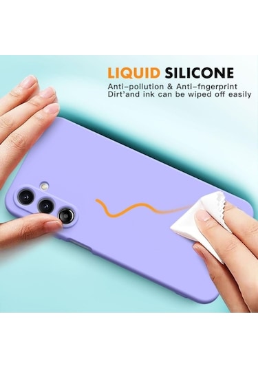 Samsung Galaxy Uyumlu S24 Fe Kılıf Renkli Yumuşak Silikon Kapak+ekran Koruyucu Cam 9h Temperli -lila Lila