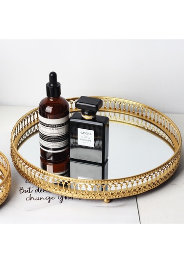 Shineyee Nordik Modern Desenli Altın Büyük Boy Demir Gümüşlük, Ev Dekorasyonu Ve Çeşitli Eşyaları Saklamak İçin Pratik Organizer