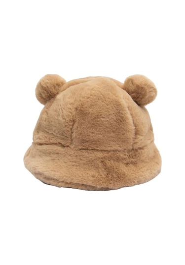 Mood Agenda Sevimli Ayı Kulak Peluş Bucket Şapka Camel