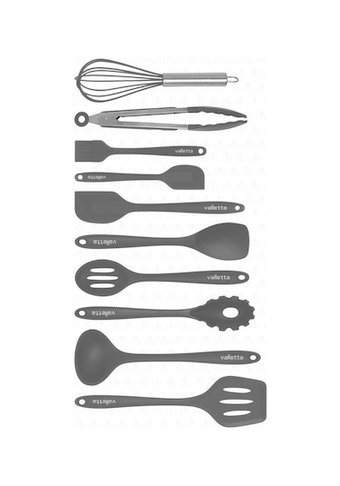 Valletta Vlt1118 Salvatore 10 Parça Spatula Set Gri