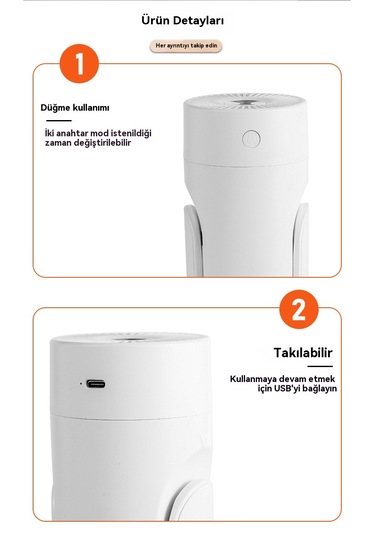 Akıllı Sabit Nem Otomatik Sallamalı Kafa Nemlendirici-pembe