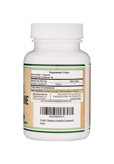 Double Wood S-acetyl L-glutathione 100mg 60 Capsul. Abd Menş...