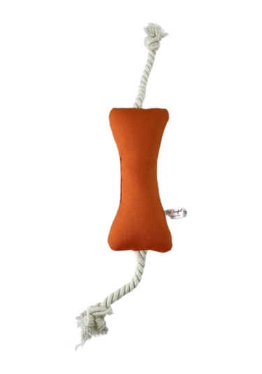 Pet Comfort İpli Kemik Su Geçirmez Köpek Oyuncağı, Turuncu 17cm