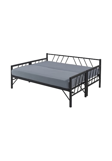 Bedliga Glory Yavrulu Daybed Tek-Çift Kişilik Metal Karyola Siyah