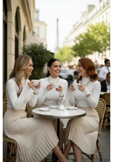 3 Lü Parmak Geçmeli Kadın Body Seti Beyaz
