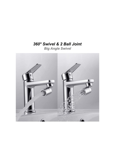 Geeksen Musluk Havalandırıcı 360 Derece Dönebilen Musluk Sprey Havalandırıcı Mutfak Musluğu Su Tasarrufu Nozulu Sprey Büyük Açı Banyo Havzası Çift Fonksiyonlu Uzatma Genişletici Diğer