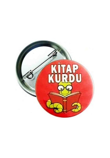 Kitap Kurdu Yaka Rozeti 20 Adet Çok Renkli