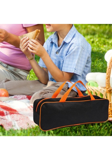 Dolıty Izgara Gereçleri Saklama Çantası Hafif L-turuncu-siyah L Turuncu Siyah