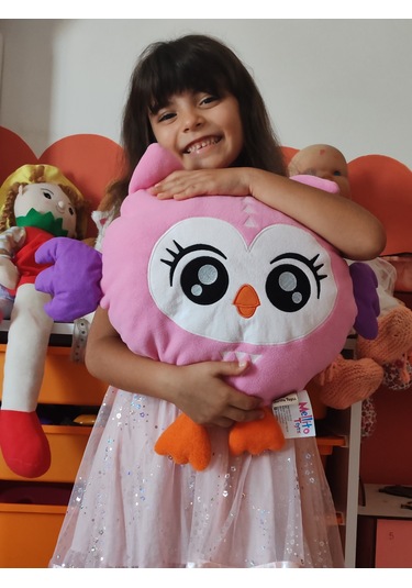 Peluş Yumuşak Oyuncak Ve Yastık - Sevimli Oda Dekoru Ve Uyku Arkadaşı Yıkanabilir Baykuş Kız