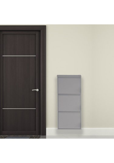 3'lü Metal Ayakkabılık - Gri