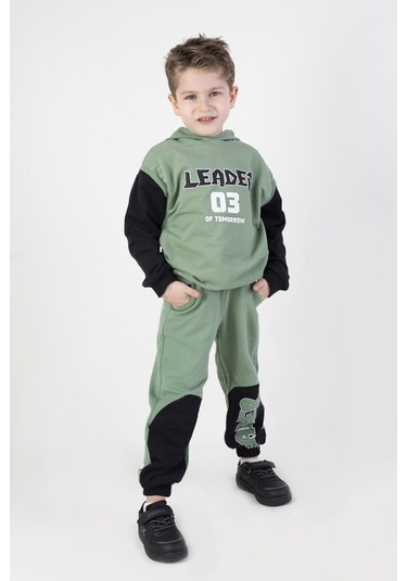 Erkek Çocuk Leader Baskılı Örme Basic Eşofman Takımı 001