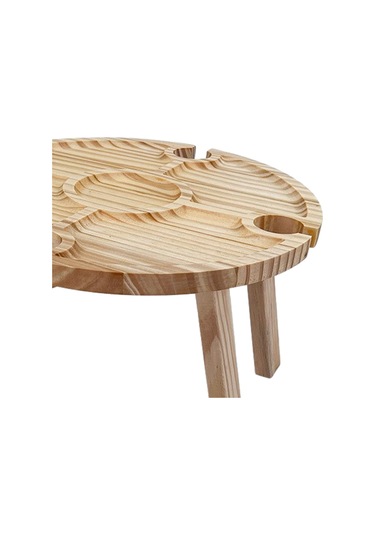 Dolıty Taşınabilir Piknik Masası, Ahşap Katlanır Kamp Pratik Kahverengi Çok Renkli