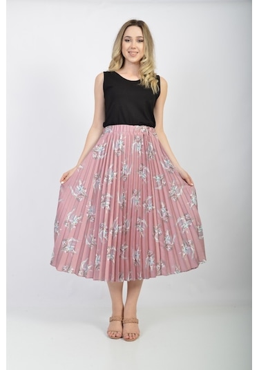 Soralline Bayan Plisoley Etek 781 Gül Kurusu Gül Kurusu Gülkurusu