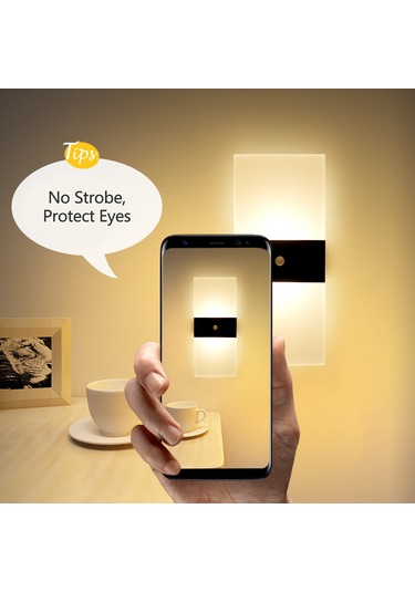 Hangfox Beyaz Dikdörtgen Akıllı Vücut Algılama Led Duvar Lambası, Şarjlı Manyetik Montaj, Ev Zemin/ Koridor Için, Beyaz Işık Diğer