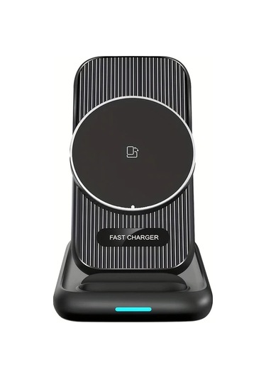 Motion003 Taşınabilir Çok Fonksiyonlu Katlanabilir Usb C Kablosuz Şarj Standı Siyah Telefon Tablet Akıllı Saat