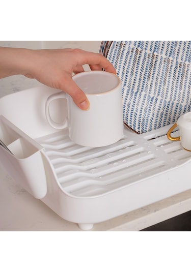 Porsima Akl-060 Beyaz Lüks Tabaklık Bulaşıklık Su Akıtma Kanallı Beyaz