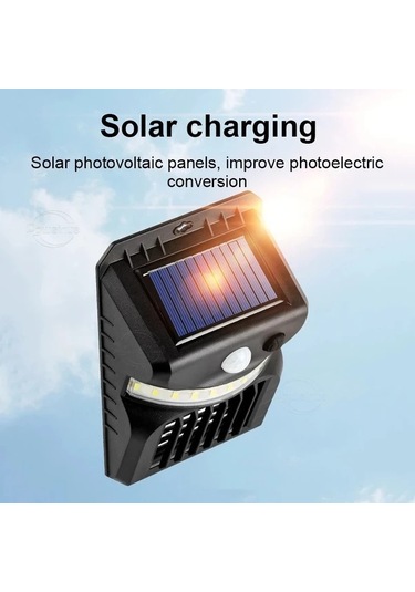 Honeybeeshop Çok Fonksiyonlu Güneş Enerjili Duvar Lambası Beyaz Işık Sıcak Işık Mor Işık Sivrisinek Kovucu Açık Bahçe Merdiven