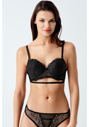 Luw 6116 Siyah Dolgulu Sütyen Külot 2Li Takım Siyah