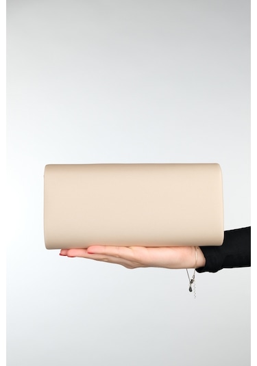 Luvishoes Marıa Koyu Bej Saten Taşlı Kadın Abiye Çanta Koyu Bej