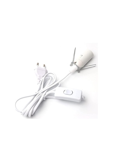 Anahtarlı Tuz Lambası Kablosu E14-1.8m Beyaz Soket Diğer