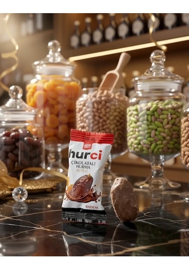 Hurci Sütlü Çikolata Kaplı Bademli Hurma 250 G