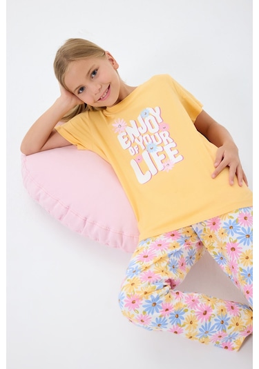 Rolypoly Kız Çocuk Sarı Pijama Takım Sarı