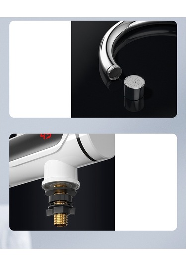 Xurunkeji Elektrikli Sıcak Ve Soğuk Su Isıtıcı Musluk Hızlı Isıtma Musluk Su Isıtıcı Musluk Bağlantısı Musluk 3000w Abd Fişi Beyaz