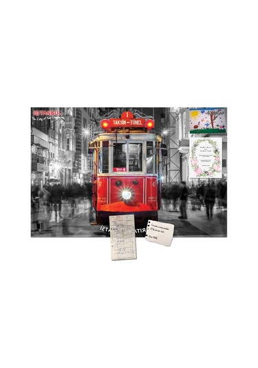 Yapışkanlı Pano/İstanbul, Tramvay 33X48 Cm.