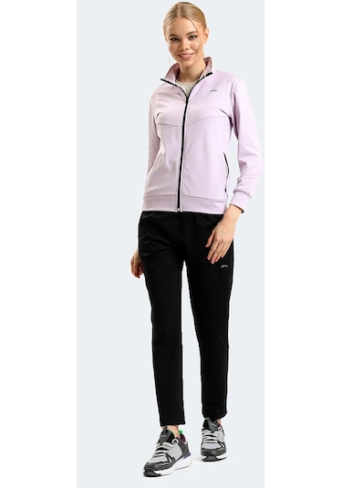 Slazenger RICHMAL Kadın Fermuarlı Dik Yaka Cepli Lila Eşofman Takımı