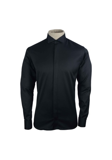 Cengiz İnler Gizli Düğme Ata Yaka Slimfit Damatlık 001