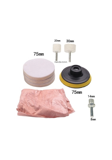 Monyee Araç Cam Ve Tekerlek Cila Seti - 8 Parça Profesyonel Cila Toolları, Cila Tozu Ve 4 İnç Otostik Pamuk Diskler İle Kirik Ve Yırtık Giderici