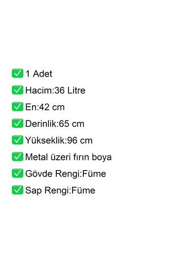 Ma36 Şarküteri Ve Kuruyemiş Metal Market Arabası 36 Litre Füme / En:42 Boy:65 Yükseklik:96 Cm