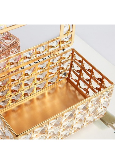 Gül Altın Doku Kutu Tutucu Depolama Yaratıcı Ev Odası Süslemeleri Odası Masaüstü Masa Düzenleyici Araba Doku Kutusu Kapağı Masa Peçete Tutucular