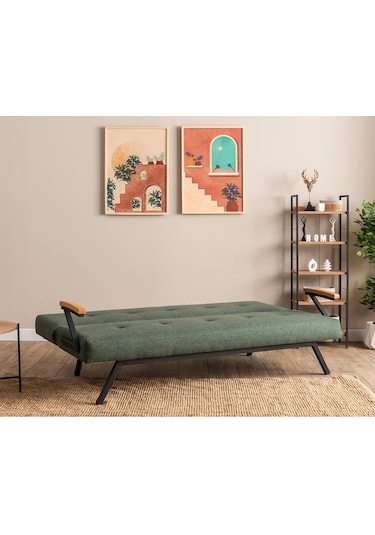 Pafu Zven Üçlü Yataklı Koltuk - Keten Haki Haki