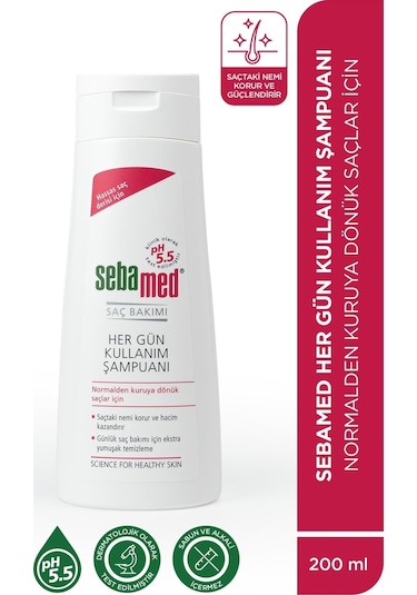 Sebamed Besleyici ve Onarıcı Etkili Normal ve  Kuru Saç Tiplerine Uygun Her Gün Kullanım Şampuan 200 ML