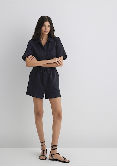 Mavi - Siyah Tulum 1011058-900 Siyah