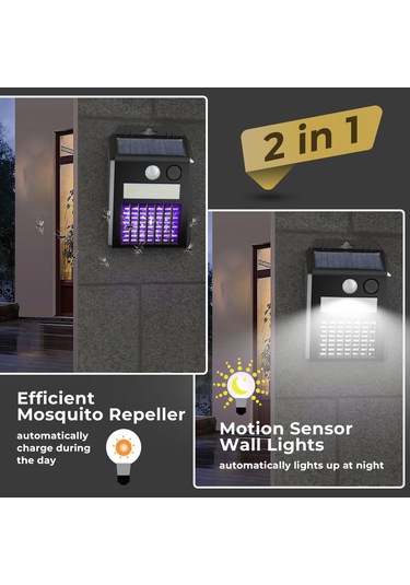 Singree Güneş Enerjili Sinek Öldürücü Ve Aydınlatma Lambası - Su Geçirmez, Otomatik Sensörlü, Şarj Edilebilir