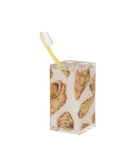 Bosphorus Sia Diş Fırçalık Kumaş İstiridye Desenli Akrilik Kahverengi