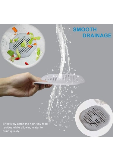 Banyo İçin Banyo, Mutfak Katlanabilir Silikon Filtre, Duş Gideri Kapağı Saç Tutucu, Banyo Duşu, Küvet Ve Mutfak İçin Kullanılır, Vantuzlu, Kurulumu Ve Temizliği Kolaydır Beyaz