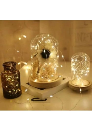 Peri Led Işık 10 Metre (Sarı) Pilli + 50 Adet Küçük Mandal Sarı