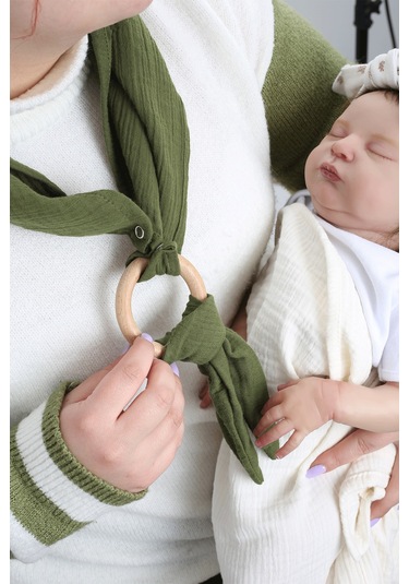 Luckka Çok Amaçlı Müslin Oyuncak , Diş Kaşıyıcı , Puset Oyuncağı , Emzik Tutacağı , Fular - Ztcrınkletoy Haki