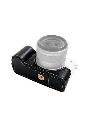 Yaozixa Kahverengi Su Aygırı Desenli Kamera Deri Kılıfı, Askı Kayışıyla, Canon Eos M50/m50 Iı/m5 İçin Uyarlanmış, Tam Erişim Ve Tripod Uyumlu