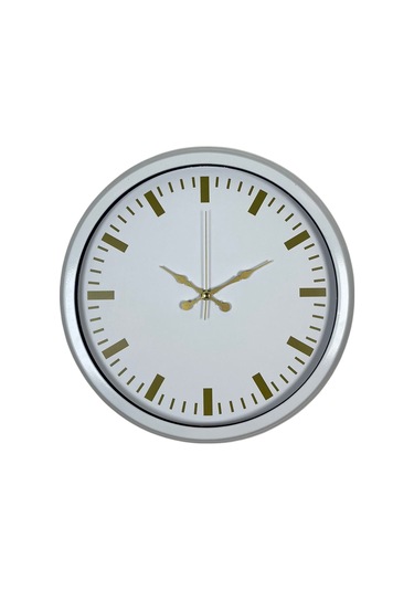 Beyaz Zarafet 40 Cm Metal Duvar Saati