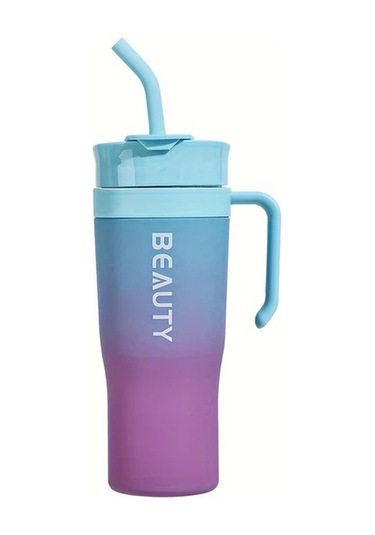 Oldfriend Hafif Mavi 40.58oz Bpa Free Plastik Tumbler Sap Ve Pipetli Mutfak Bardagı Açık Mavi