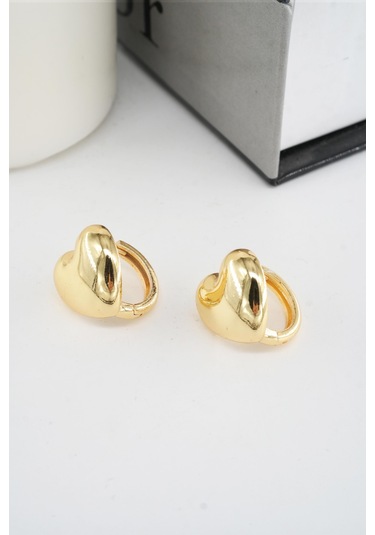 Kadın Vip Seri Kalp Figürlü Küpe - Altın